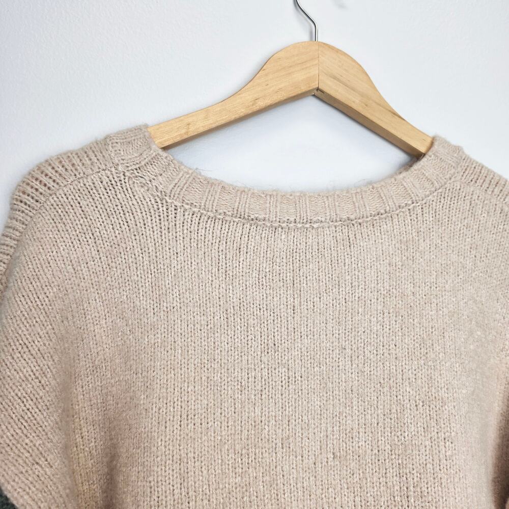 Baltic Born Colorblock Randi Pullover Sweater Size M Green Beige Tan Knit - Picture 4 of 7